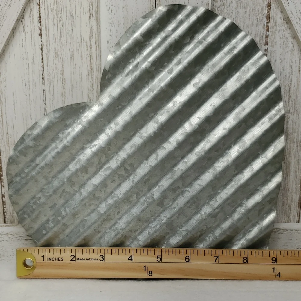 Corrugated Metal Heart Wall Decor & Freestanding LOVE Sign Farmhouse Country